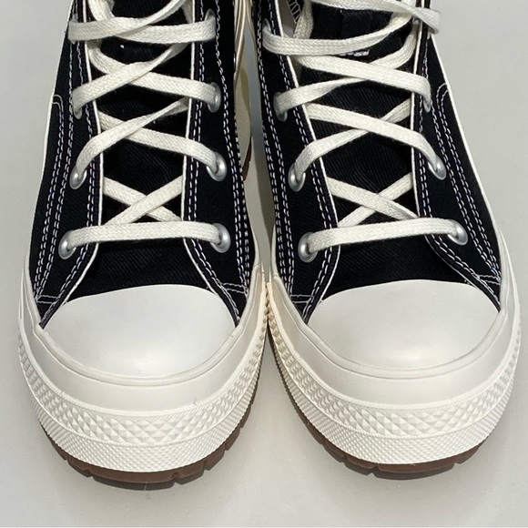 Converse Chuck Sneaker Heels Chunky Size 8 Black White Fits 8.5 Women - Picture 9 of 13